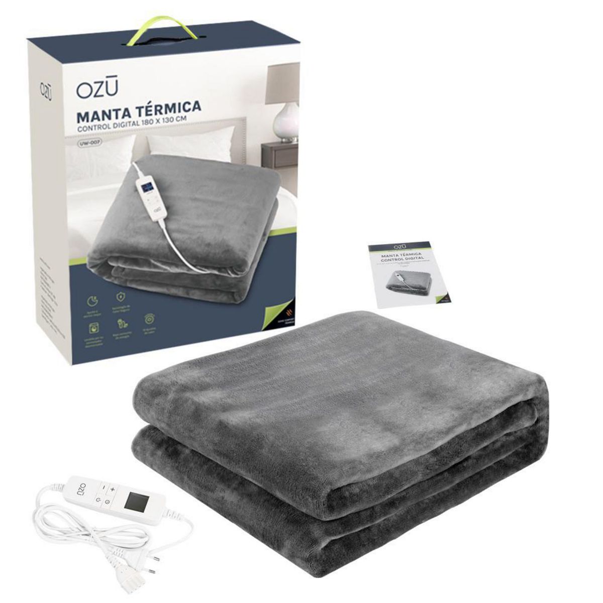 OZU - Manta Eléctrica Polar 2 plazas 160 W Gris