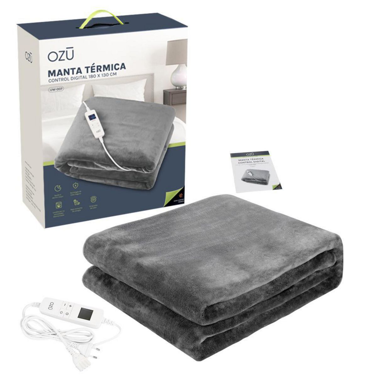 OZU - Manta Eléctrica Polar 2 plazas 160 W Gris