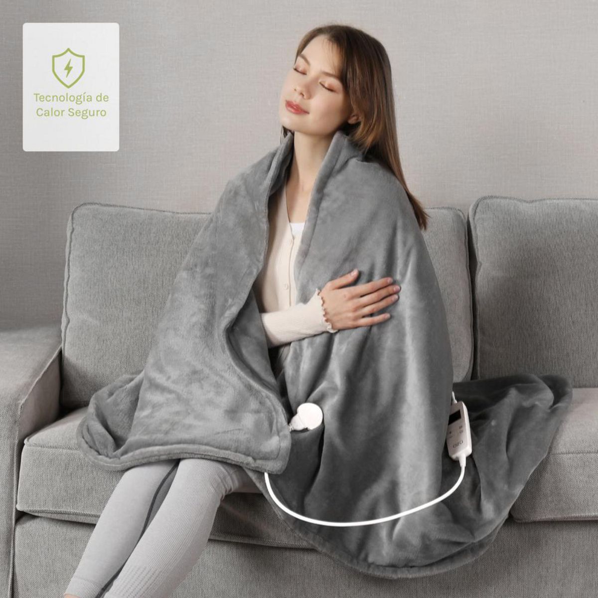 OZU - Manta Eléctrica Polar 2 plazas 160 W Gris