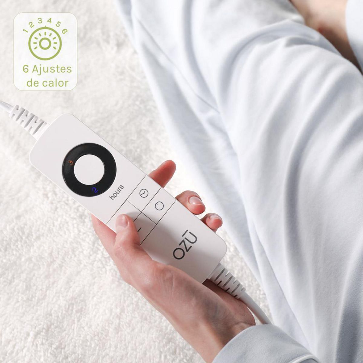 OZU - Calientacamas Eléctrica Polar 2 plazas 100 W Blanco