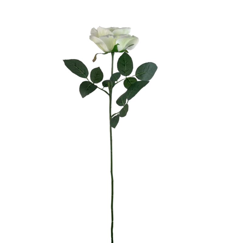 FLORACENTER - Rosa colin artificial 63cm blanco