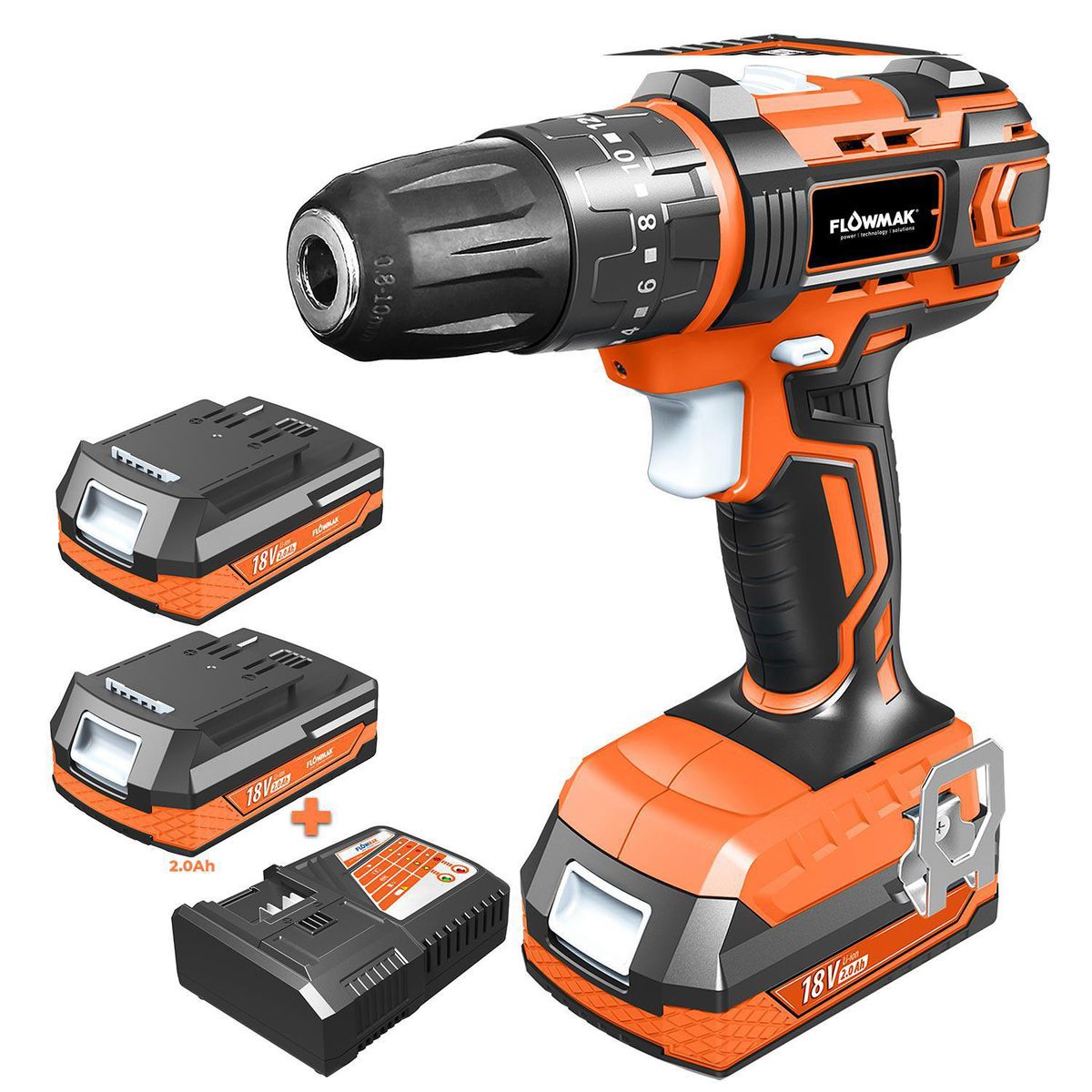 FLOWMAK - Taladro Percutor 10 mm 18 V 220 V