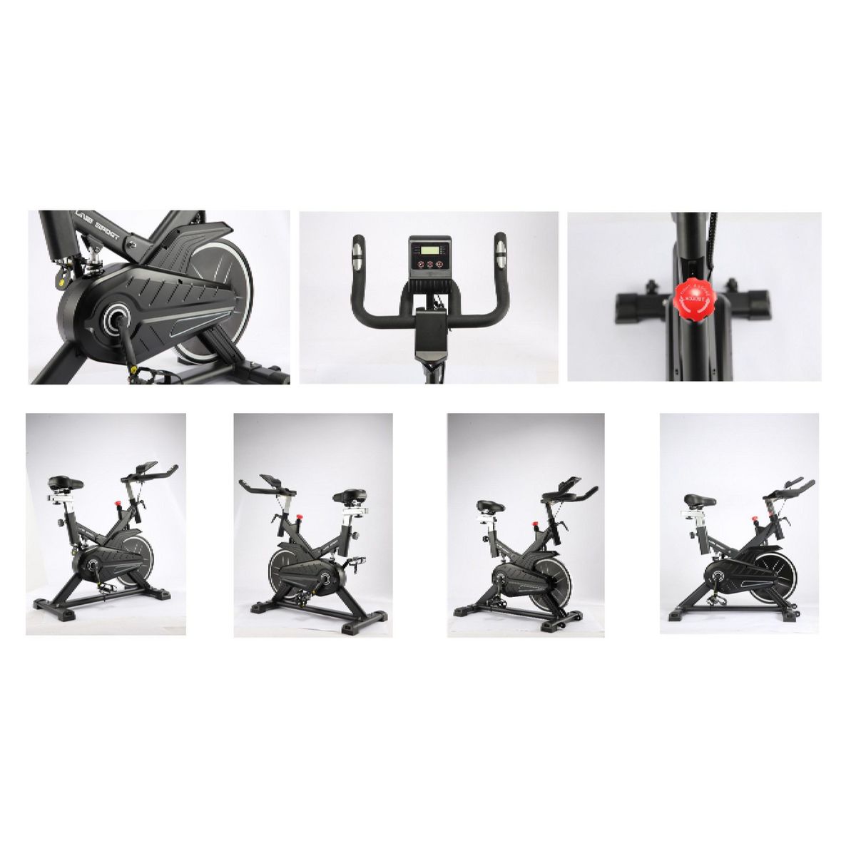 KIDSCOOL - Bicicleta Spinning 8 kg YB-6800 Negro