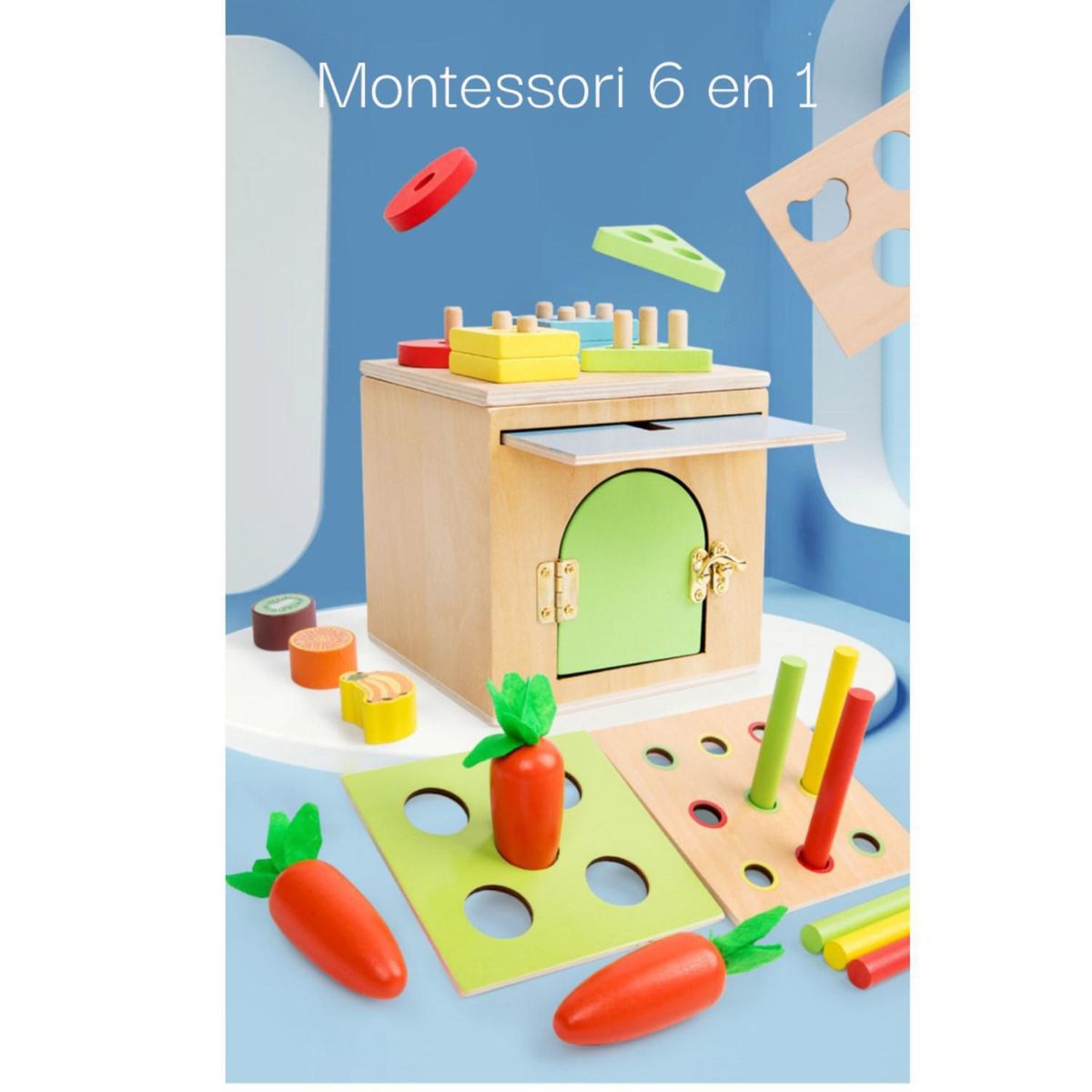 KIDSCOOL - Juguete Didáctico 6 En 1 Montessori Estimulación Temprana