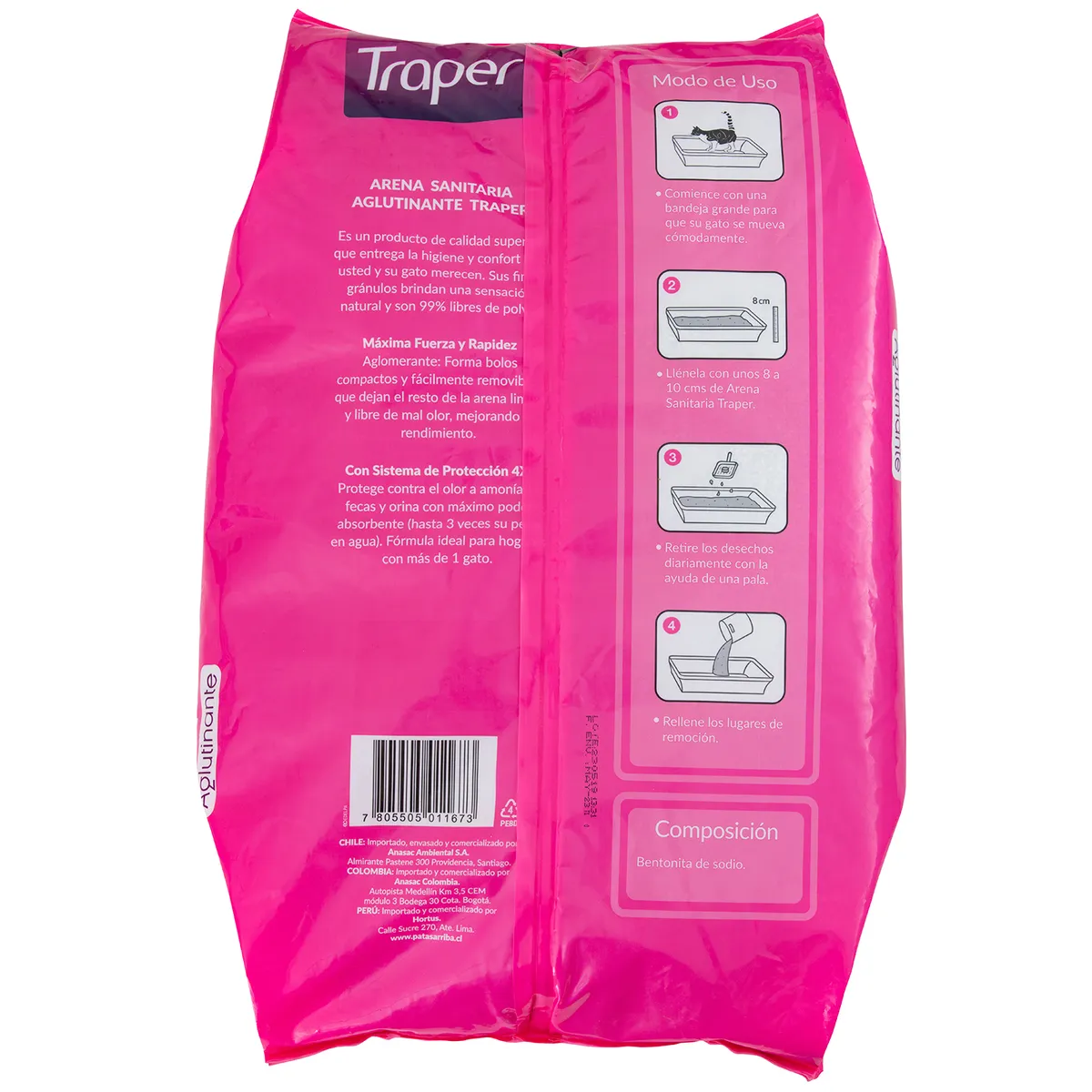 TRAPER - Arena Sanitaria para Gatos Aroma Talco Bebé 9 Kg