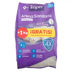 TRAPER - Arena Sanitaria para Gatos Aroma a Lavanda 9 Kg