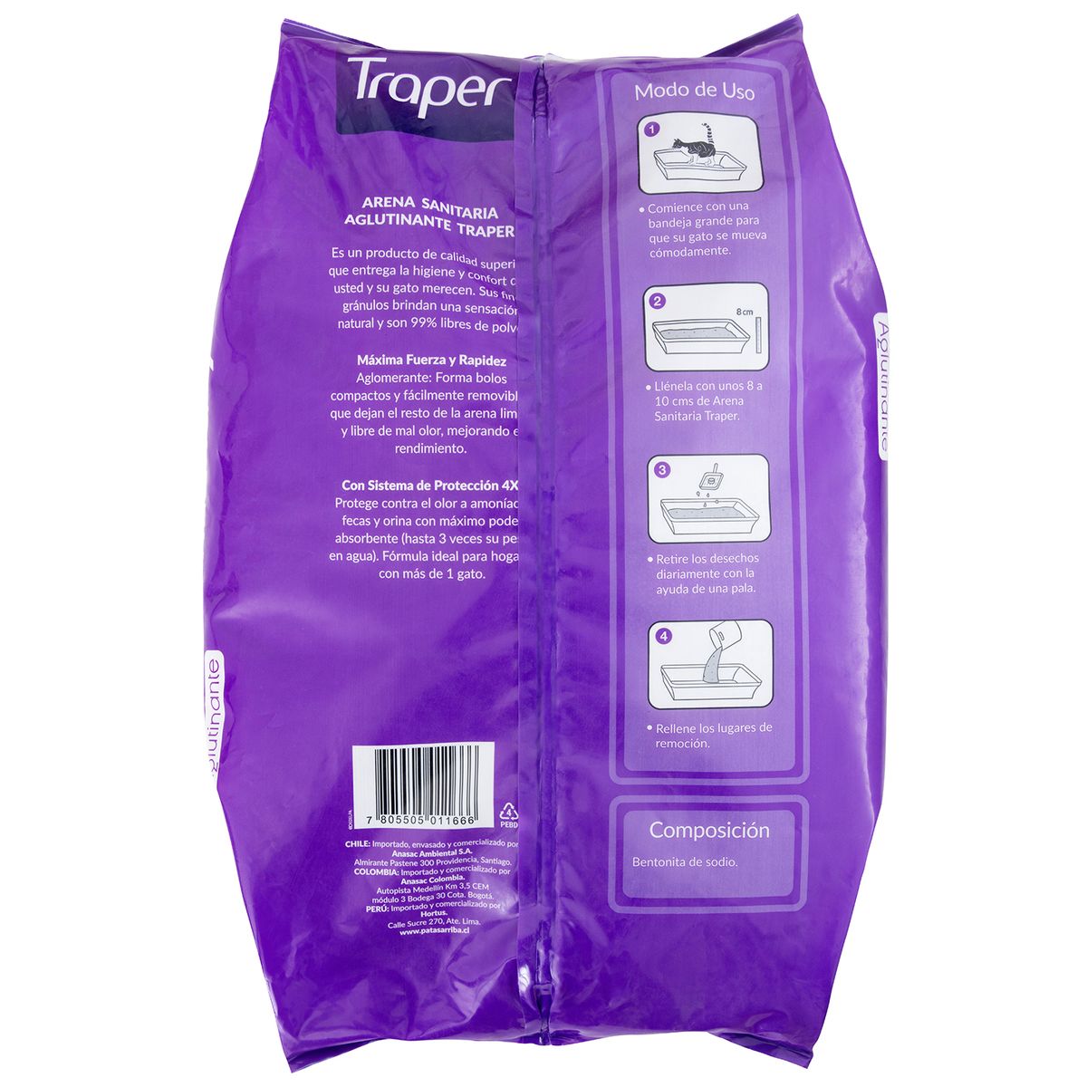 Arena Sanitaria para Gatos Aroma a Lavanda 9 Kg, marca TRAPER - Foto 2