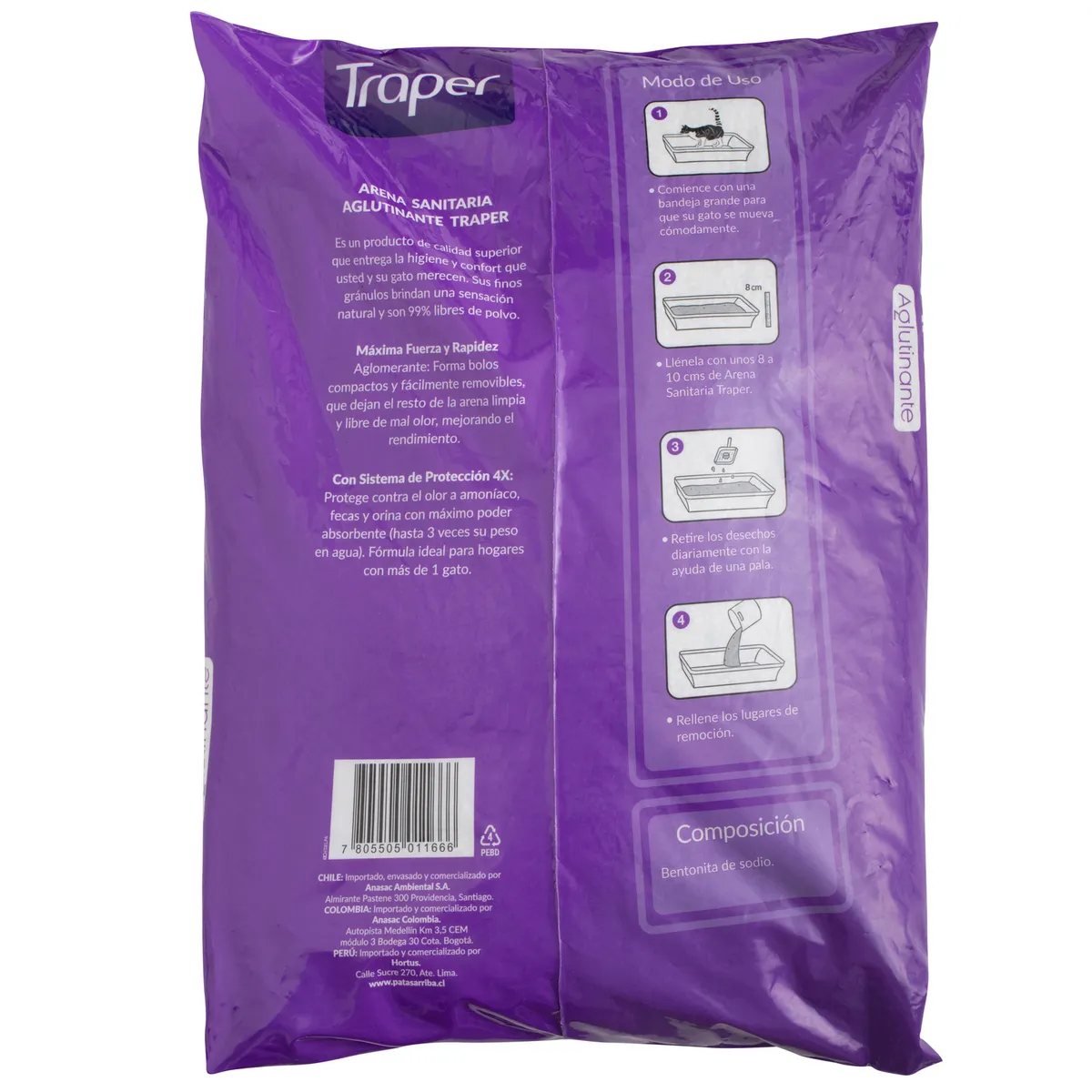 TRAPER - Arena Sanitaria para Gatos Aroma a Lavanda 9 Kg