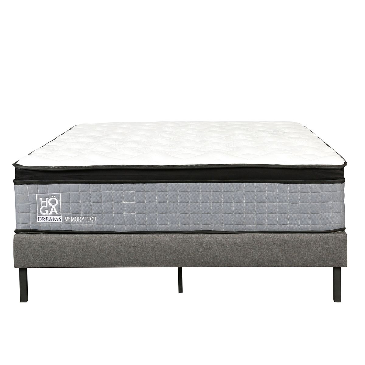 HOGADREAMS - Cama King Europea Koppla Blanco y gris
