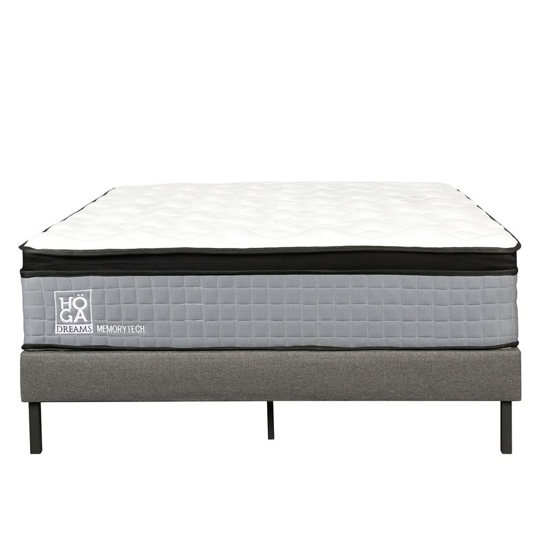 HOGADREAMS - Cama King Europea Koppla Blanco Y Gris