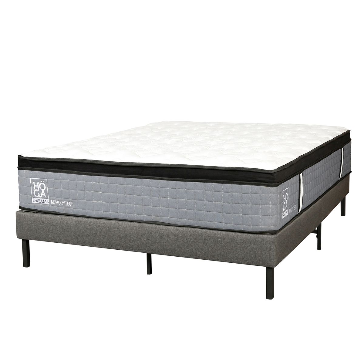 HOGADREAMS - Cama King Europea Koppla Blanco y gris