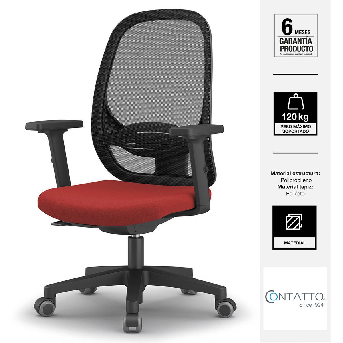 CONTATTO - Silla Escritorio Semi Ejecutiva Andy Rojo