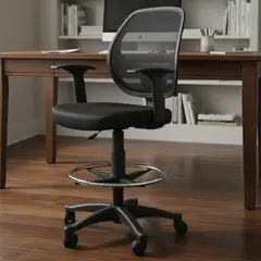 ONE SIT - Silla Escritorio Semi Ejecutiva Ergonómica Genova Negro