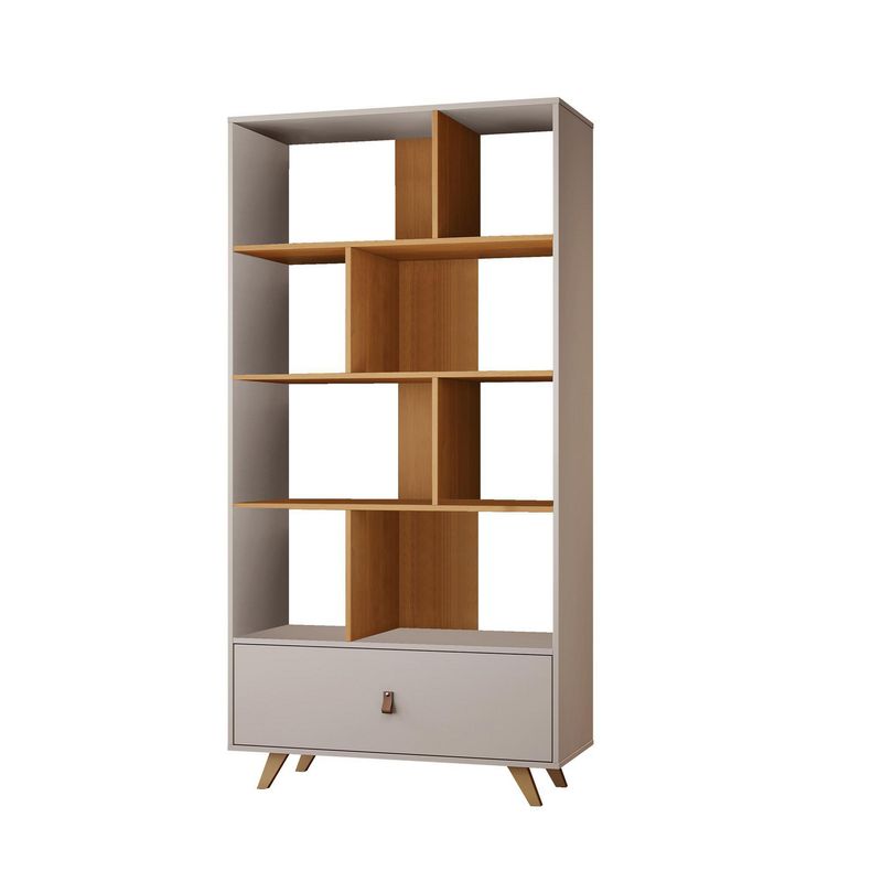 DI PORETTI - Librero Giga MDF 8 Nivel(es) 91x179x39 cm Blanco/Café