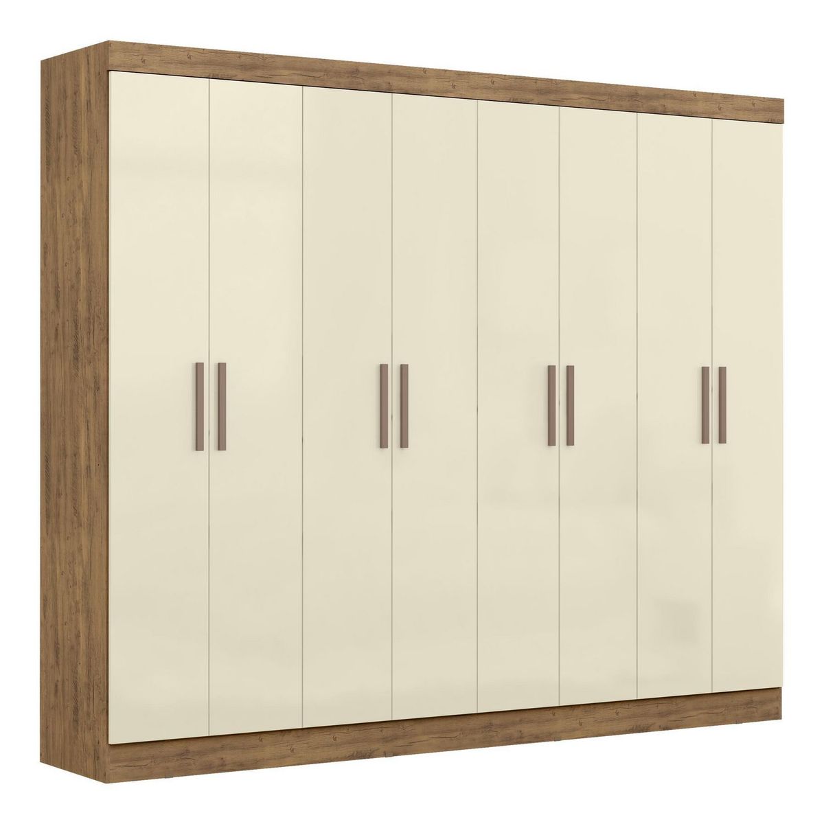 DI PORETTI - Clóset Paris 8 Puerta(s) 4 Cajón(es) 10 Repisa(s) 237x200x47 cm Beige/Café