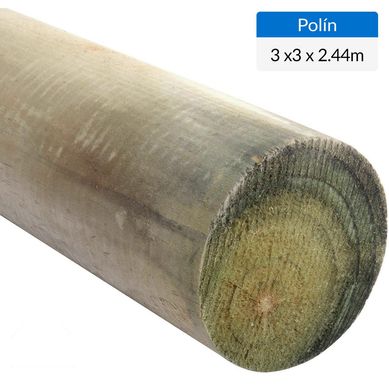 Polin impregnado 3 a 4 - 75 a 100 mm x 2,44 m