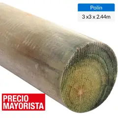 GENERICO - Polin impregnado 3 a 4 - 75 a 100 mm x 2,44 m