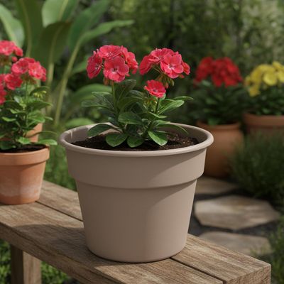 Imagen 2 del producto Macetero de Plástico 22.8x17.8 cm Taupe