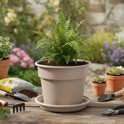 Imagen 2 del producto Macetero de Plástico 28.4x22.2 cm Taupe