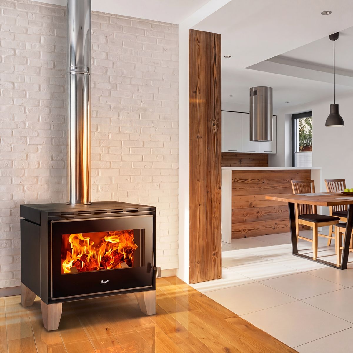 AMESTI - Estufa Leña Palladio Wooden Grafito