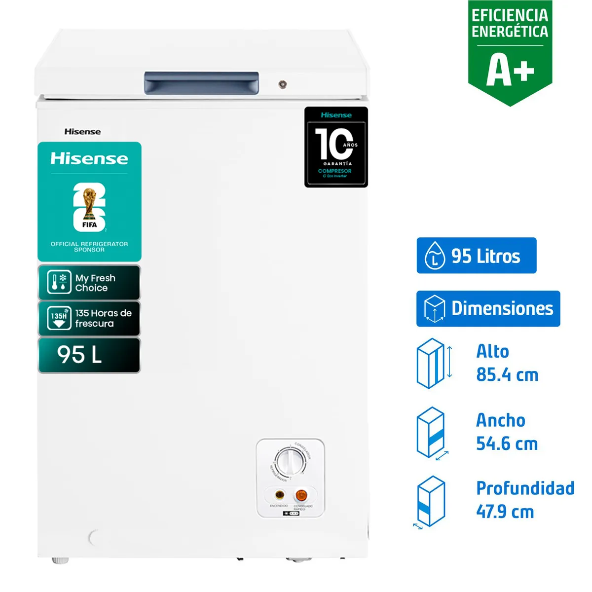 HISENSE - Freezer Horizontal 95 Litros Blanco FT125D4AW1
