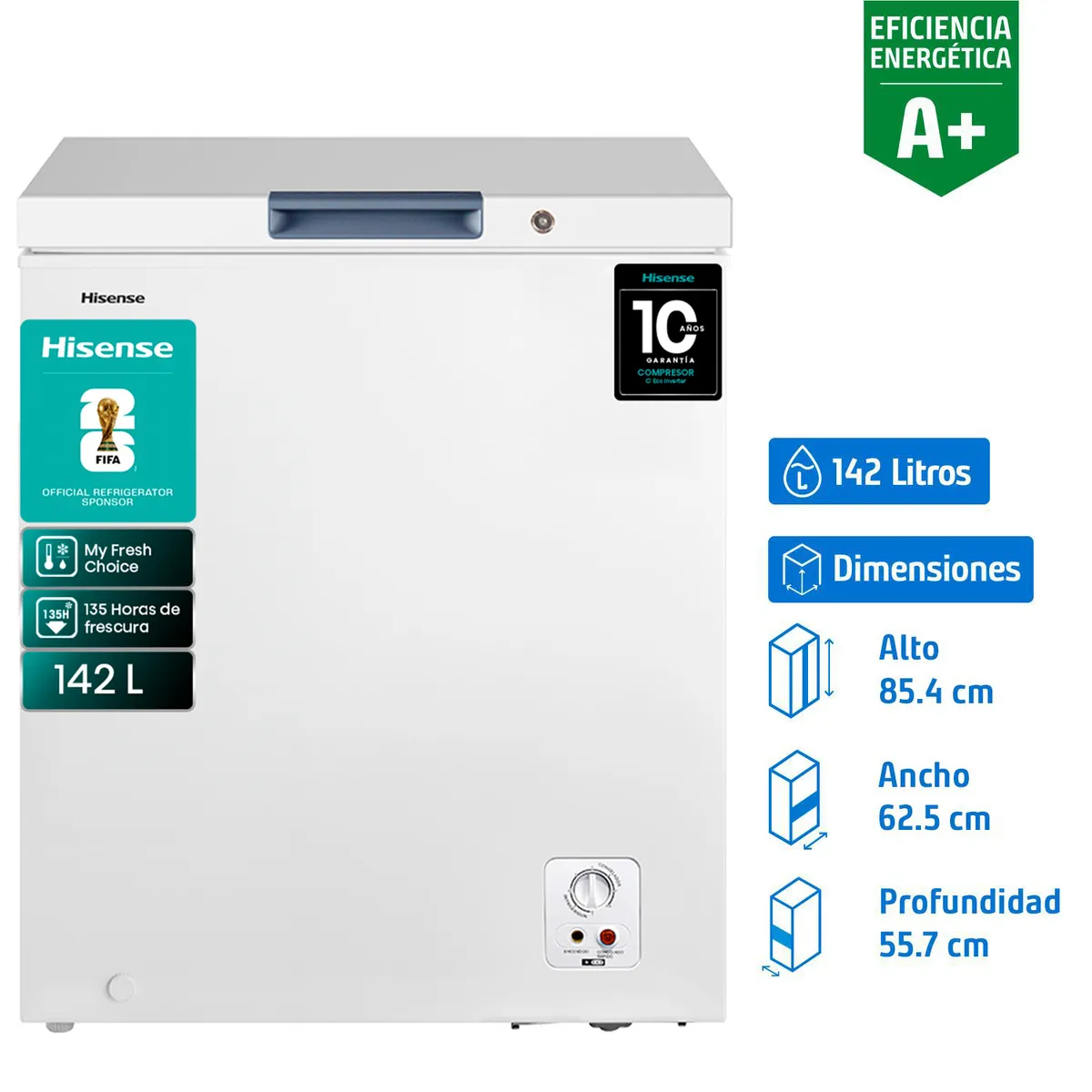 HISENSE - Freezer Horizontal 142 Litros Blanco FC184D4AW1