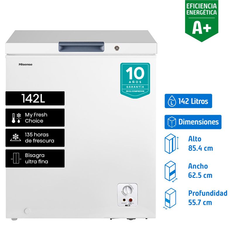 HISENSE - Freezer Horizontal 142 Litros Blanco FC184D4AW1