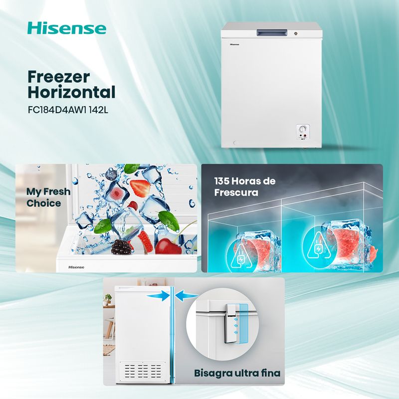 Freezer Horizontal 142 Litros Blanco FC184D4AW1 | Sodimac Chile