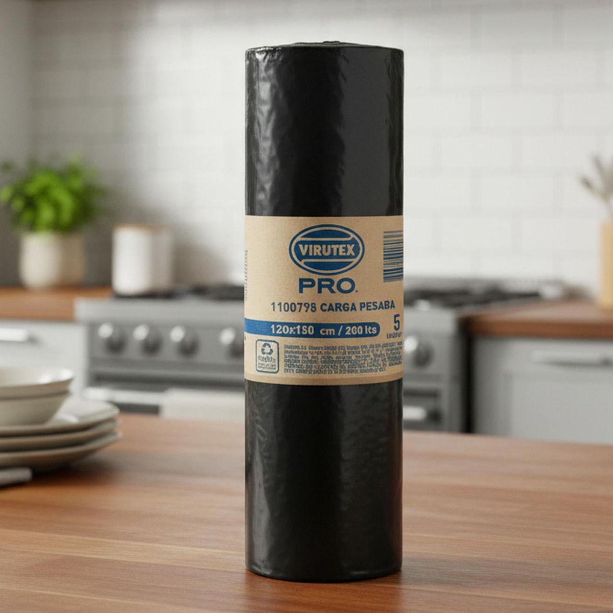 VIRUTEX - Bolsa para Basura 120x130 cm 200 Litros 5 unidad(es)