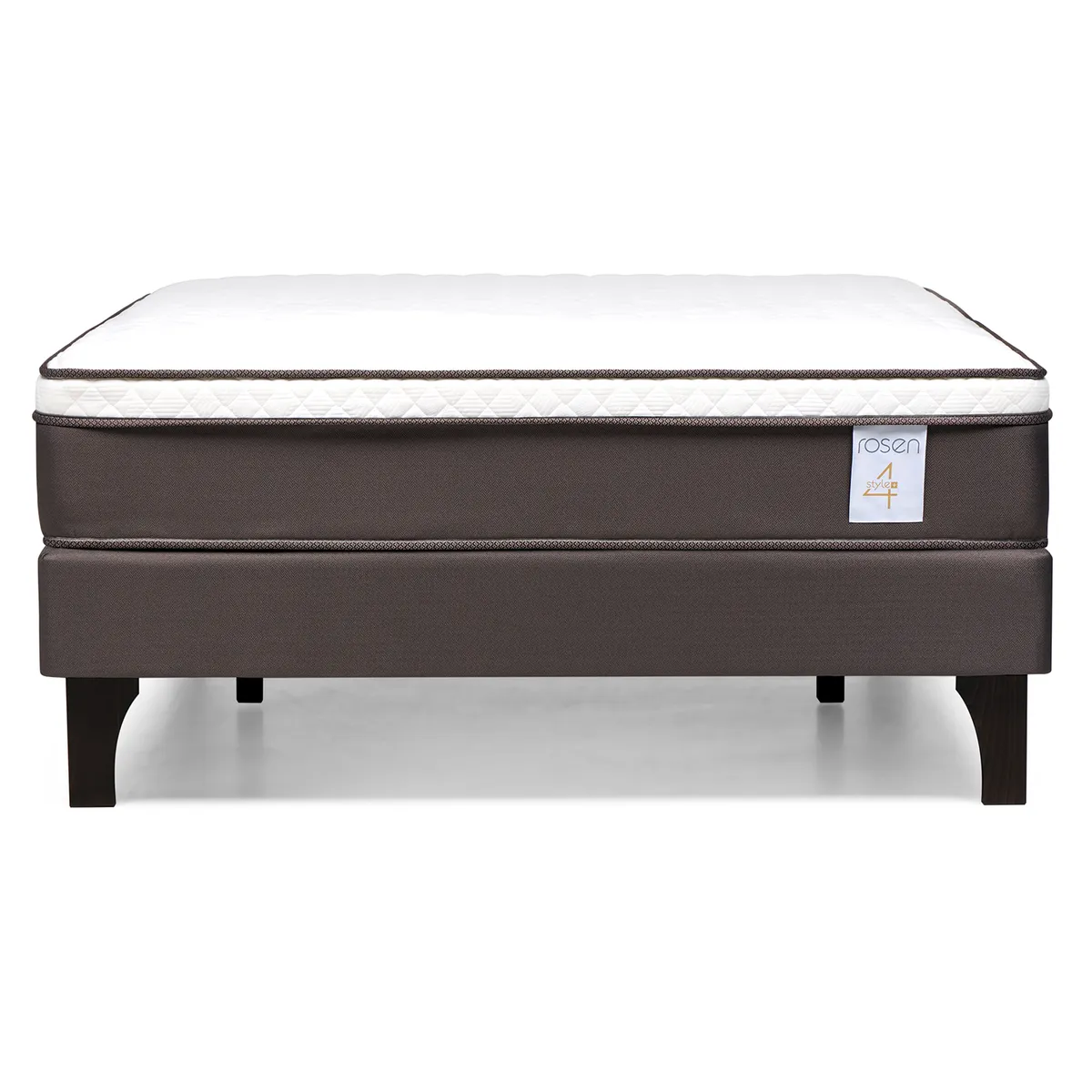 ROSEN - Cama Full de Estructura Europea New style 4 plus Café