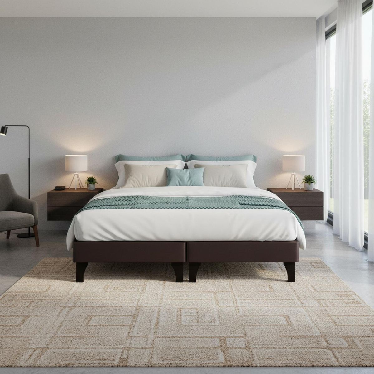 ROSEN - Set Base Cama Moro 2 plazas Café
