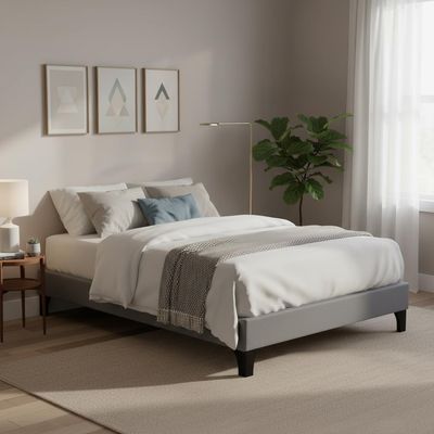 Imagen 2 del producto Set Base Cama Gris 1.5 plazas Café