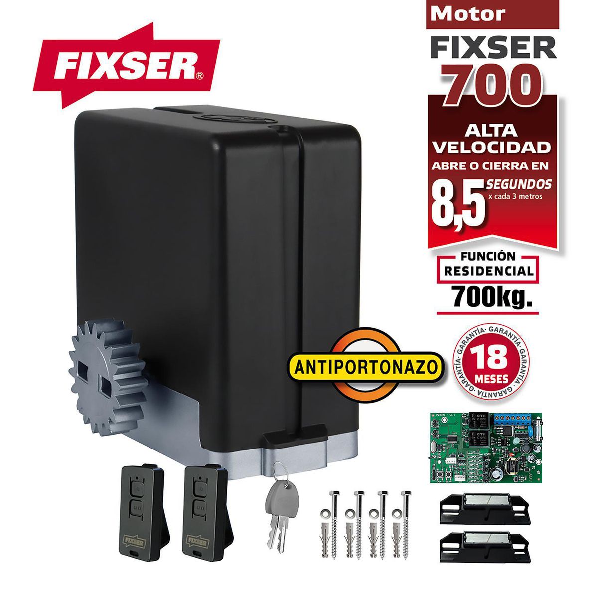 FIXSER - Motor Porton 700 kg 8,5 seg