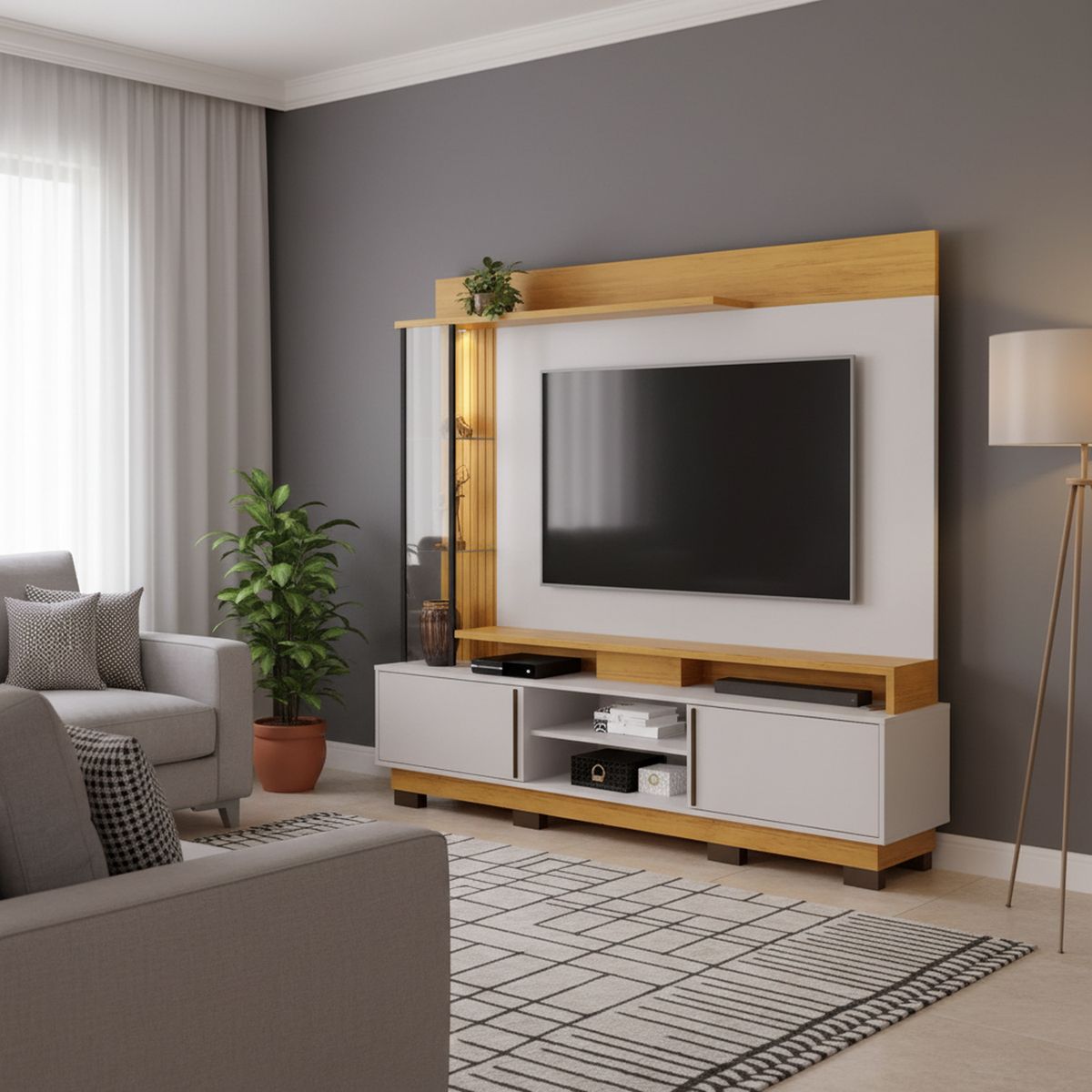 DI PORETTI - Home 70 " Martino Gris 200x185x39 cm