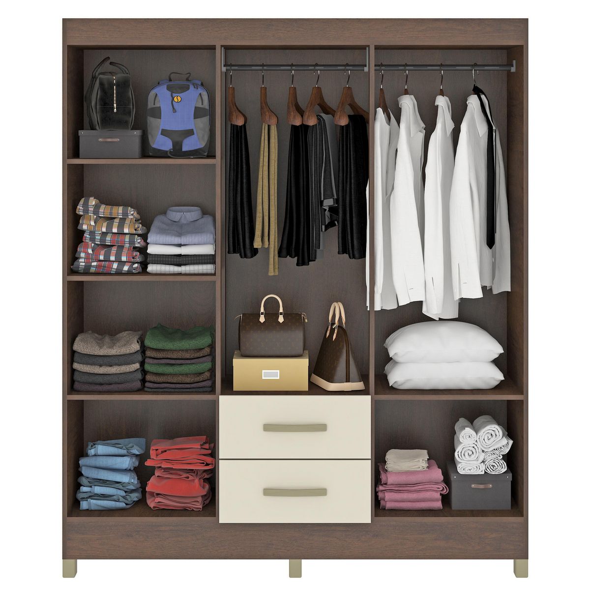 MOBILFRANK - Combo Closet 4 Puertas 2 Cajones/6 Puertas 2 Cajones Rust Champagne