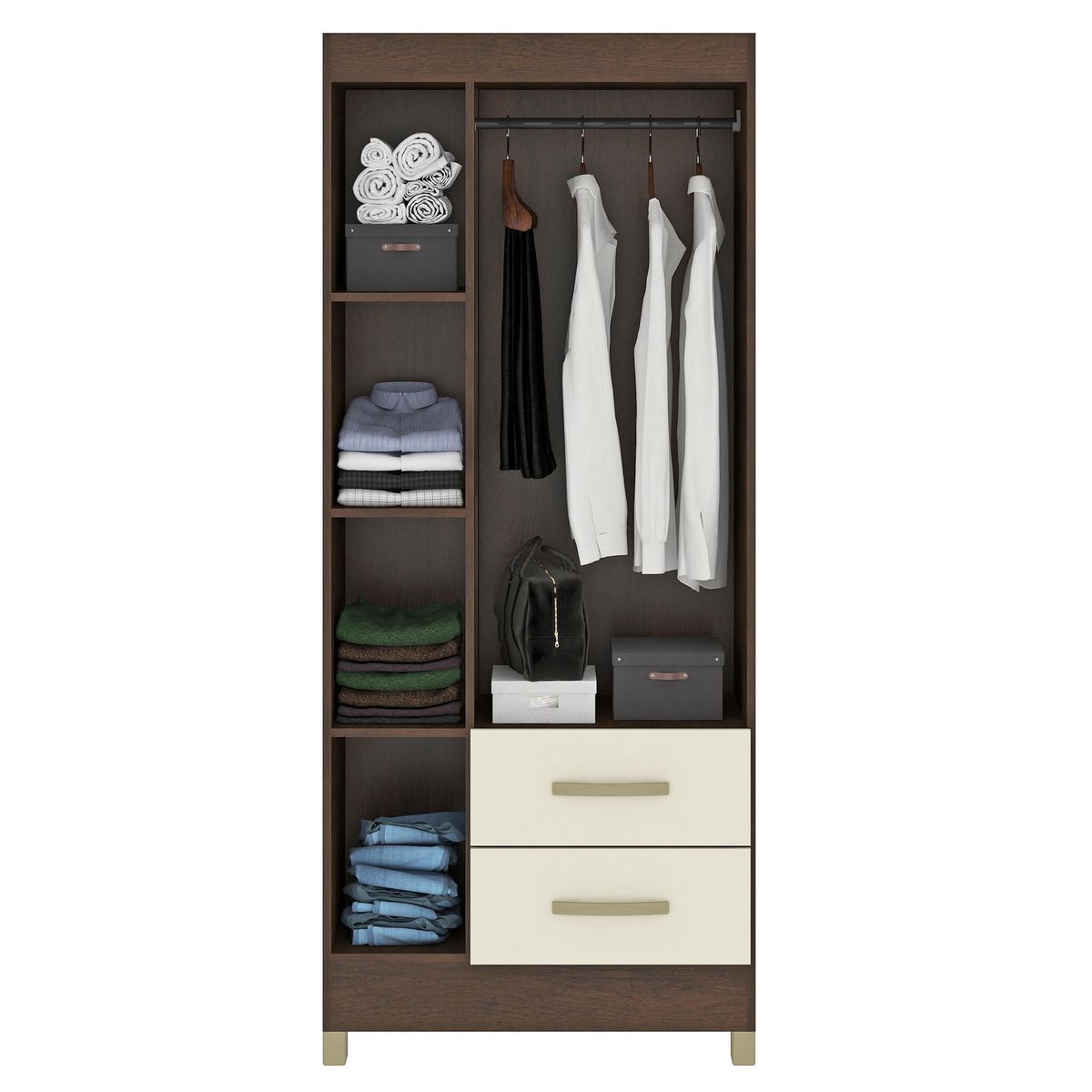 MOBILFRANK - Combo Closet 3 Puertas 2 Cajones/6 Puertas 2 Cajones Rust Champagne