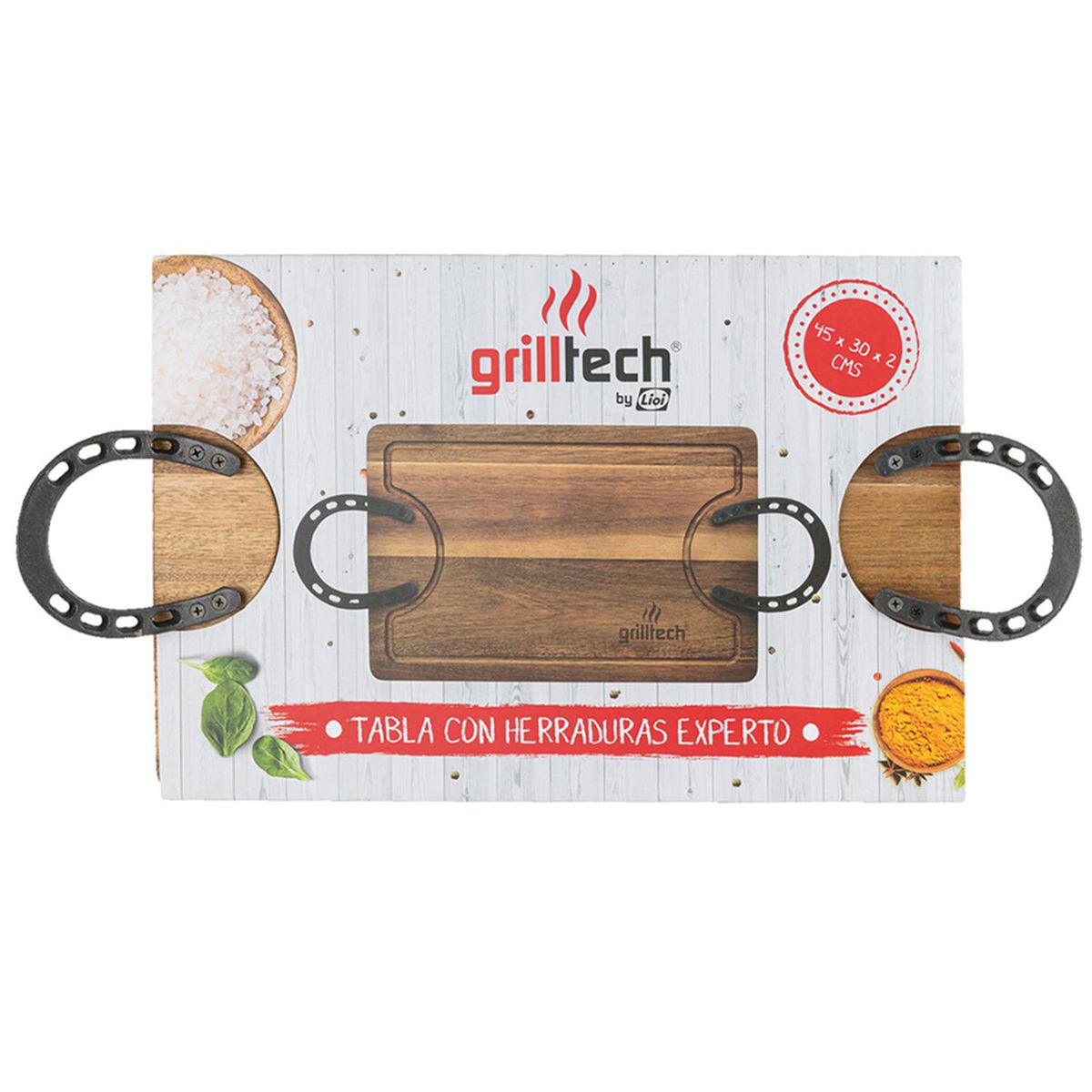 GRILLTECH - Tabla rustica de Madera 30x45 cm Natural