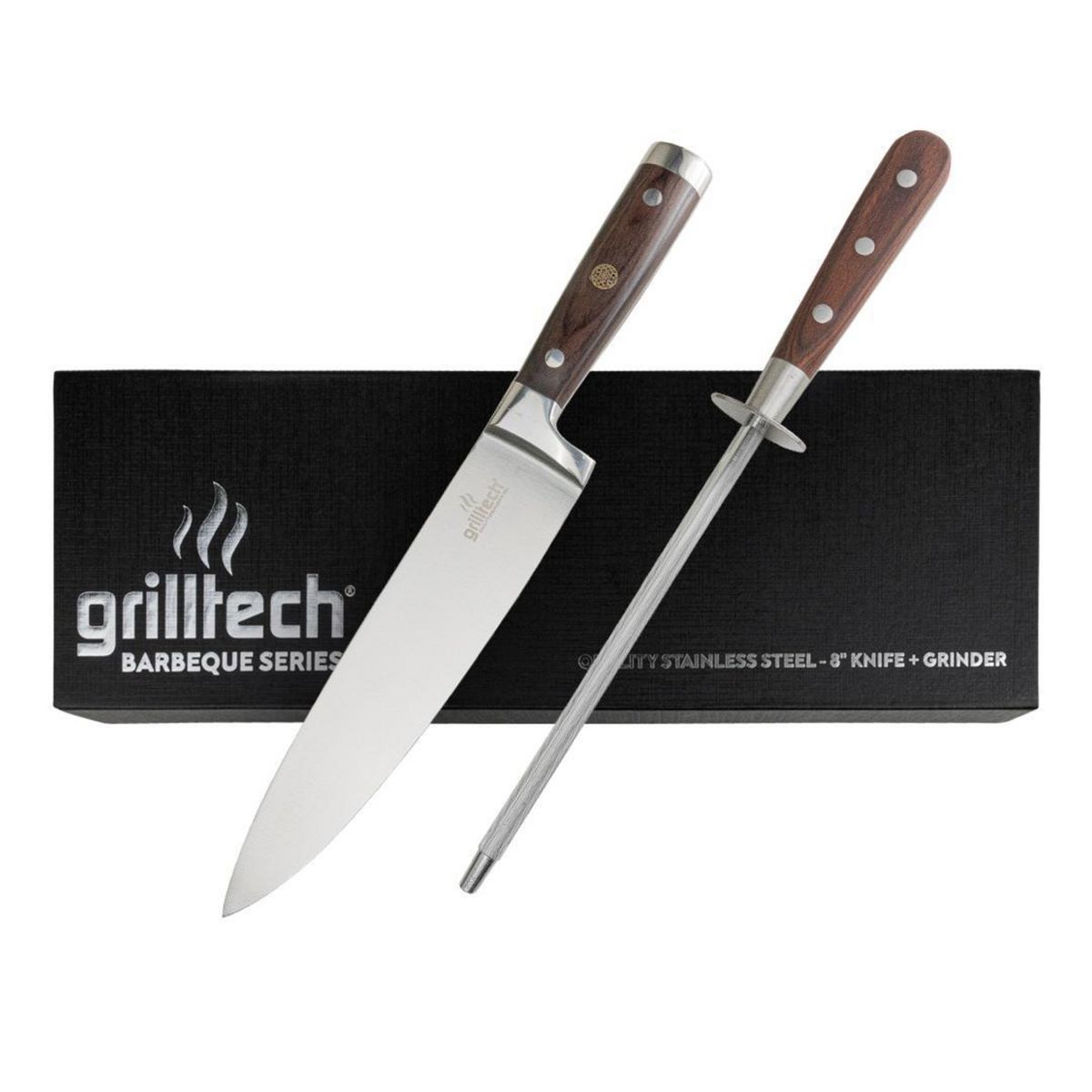 GRILLTECH - Cuchillo chef 8" + chaira