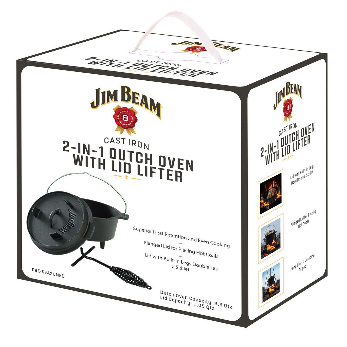 JIM BEAM - Olla de Fierro 35 cm 3.3 l Negro JB0220