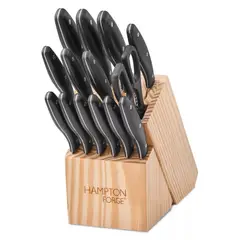 HAMPTON FORGE - Set 15 Piezas Cuchillos Con Block Madera Rochester