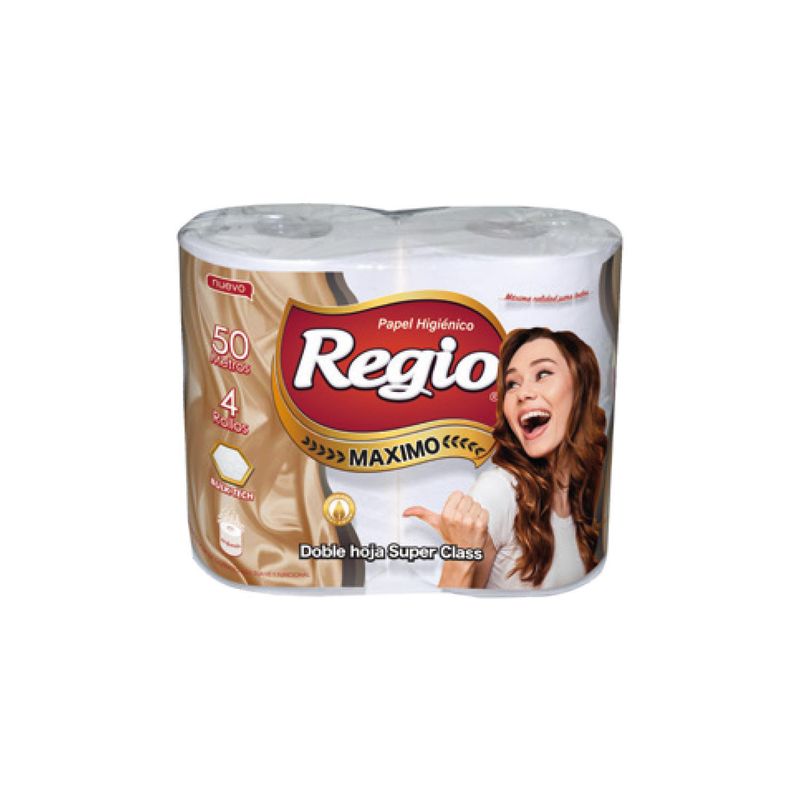 REGIO - Papel Higiénico Doble hoja 4 Rollos x 50 m