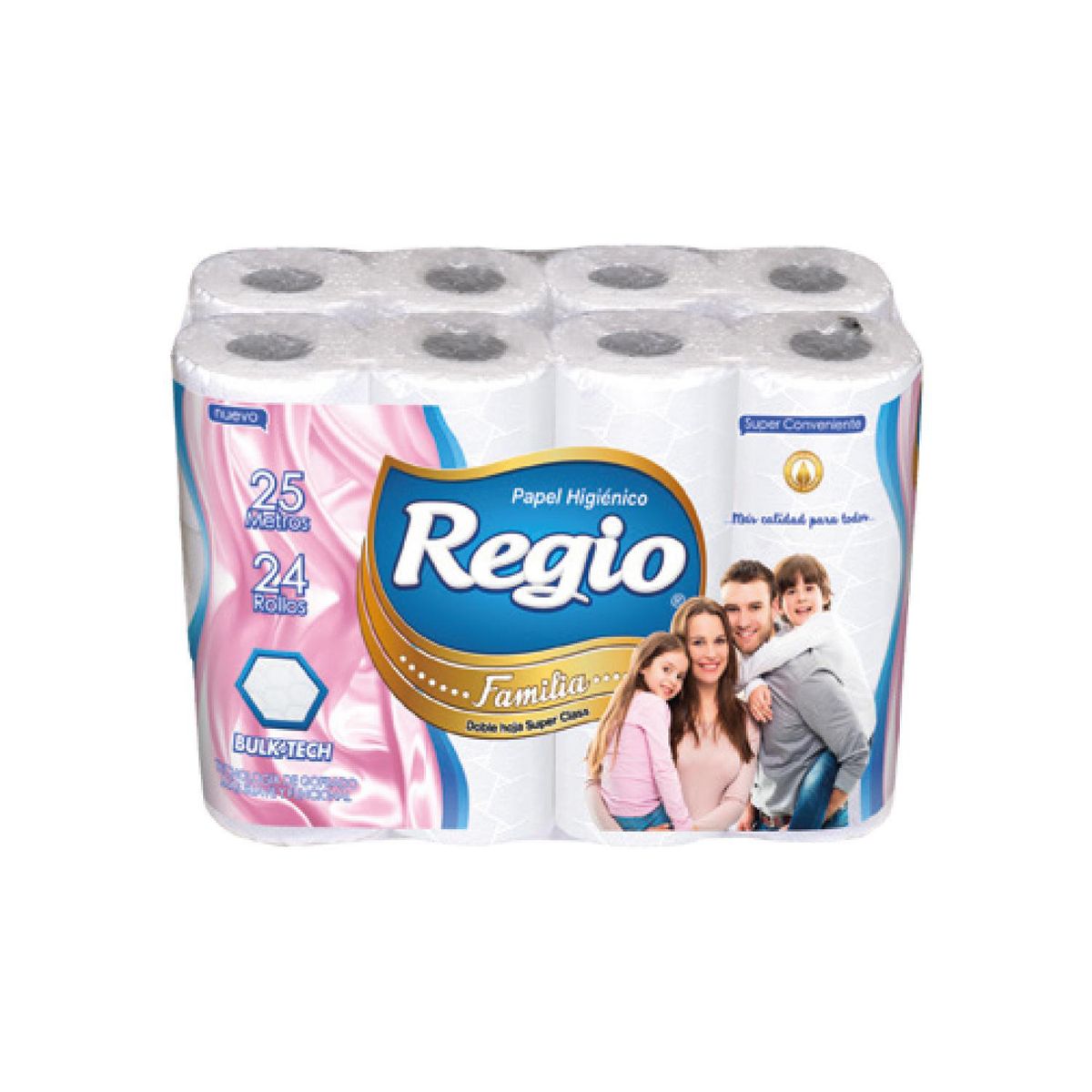 REGIO - Papel Higiénico Doble hoja 24 Rollos x 25 m