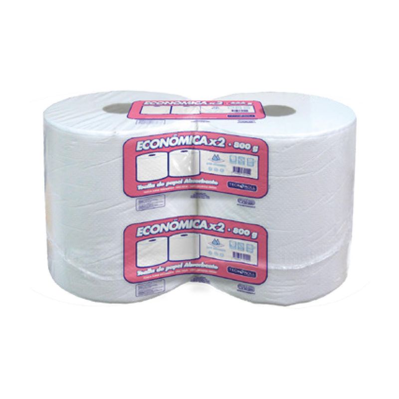 TECNOROLL - Toalla papel hoja simple pack x 2 un x 800 gr