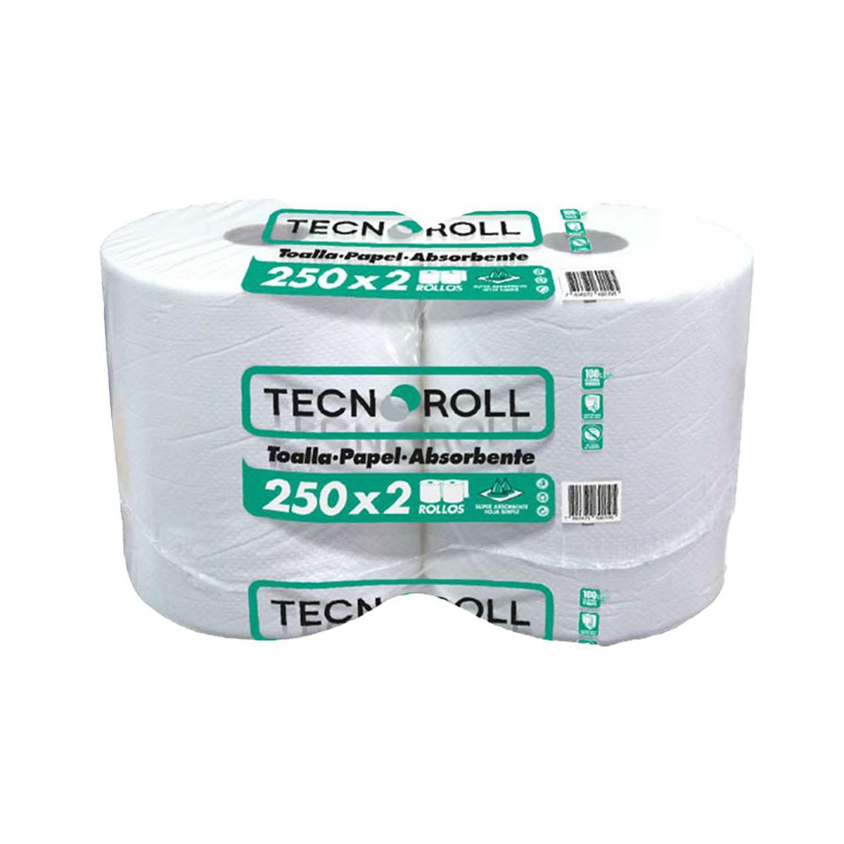 TECNOROLL - Pack 2 Toallas de Tecnoroll Hoja Simple 250 m