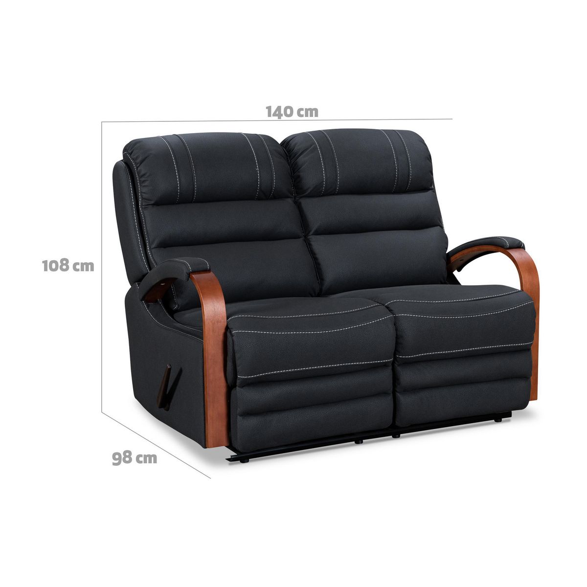 CIC - Sofá 2 cuerpos Segovia 140x108x98 cm Carbon