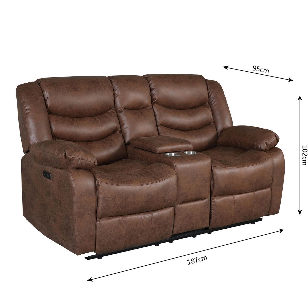 CIC - Sillón Reclinable 2 cuerpos Domingo 187x120x95 cm Café Claro