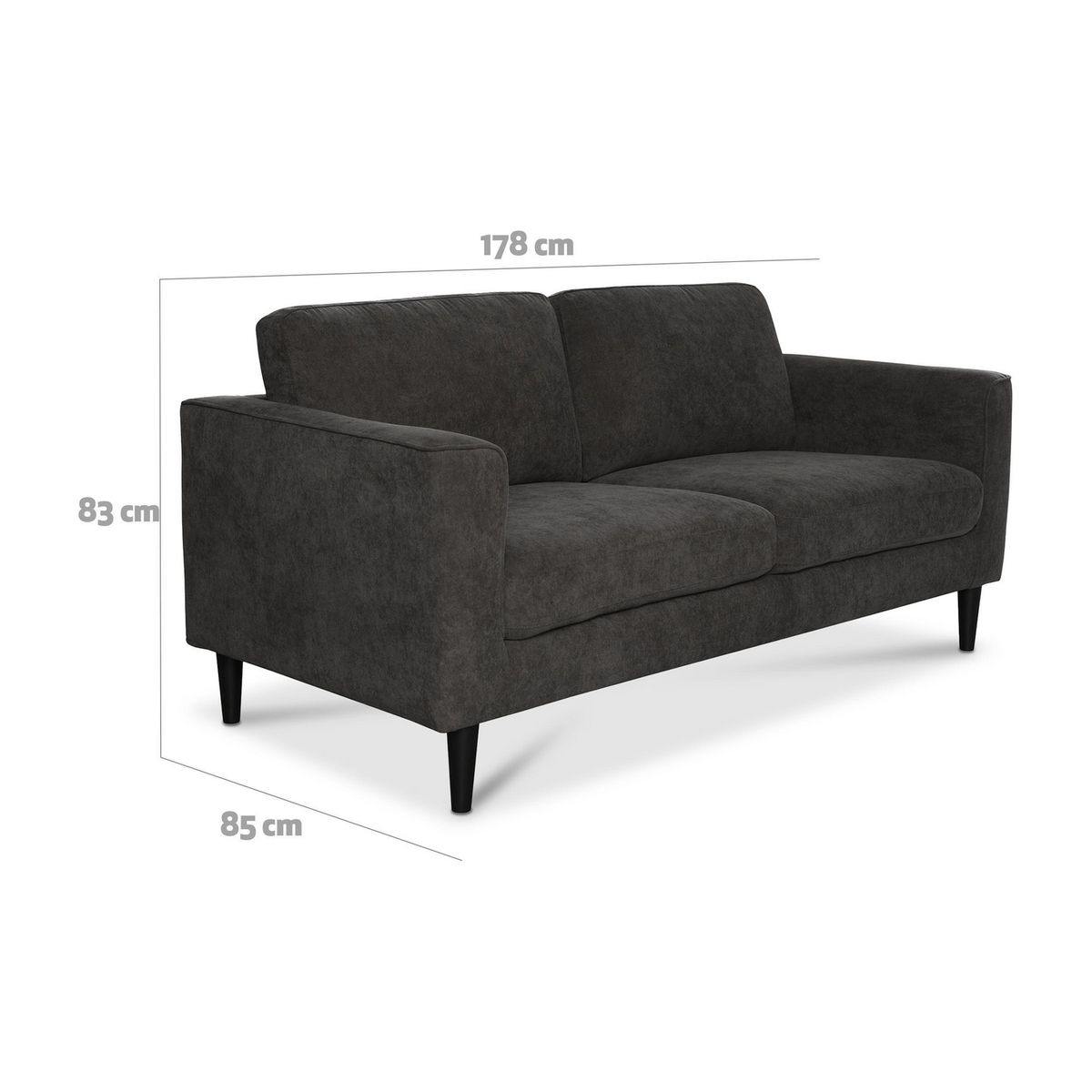 CIC - Sofá 3 cuerpos Bristol 178x83x85 cm Gris