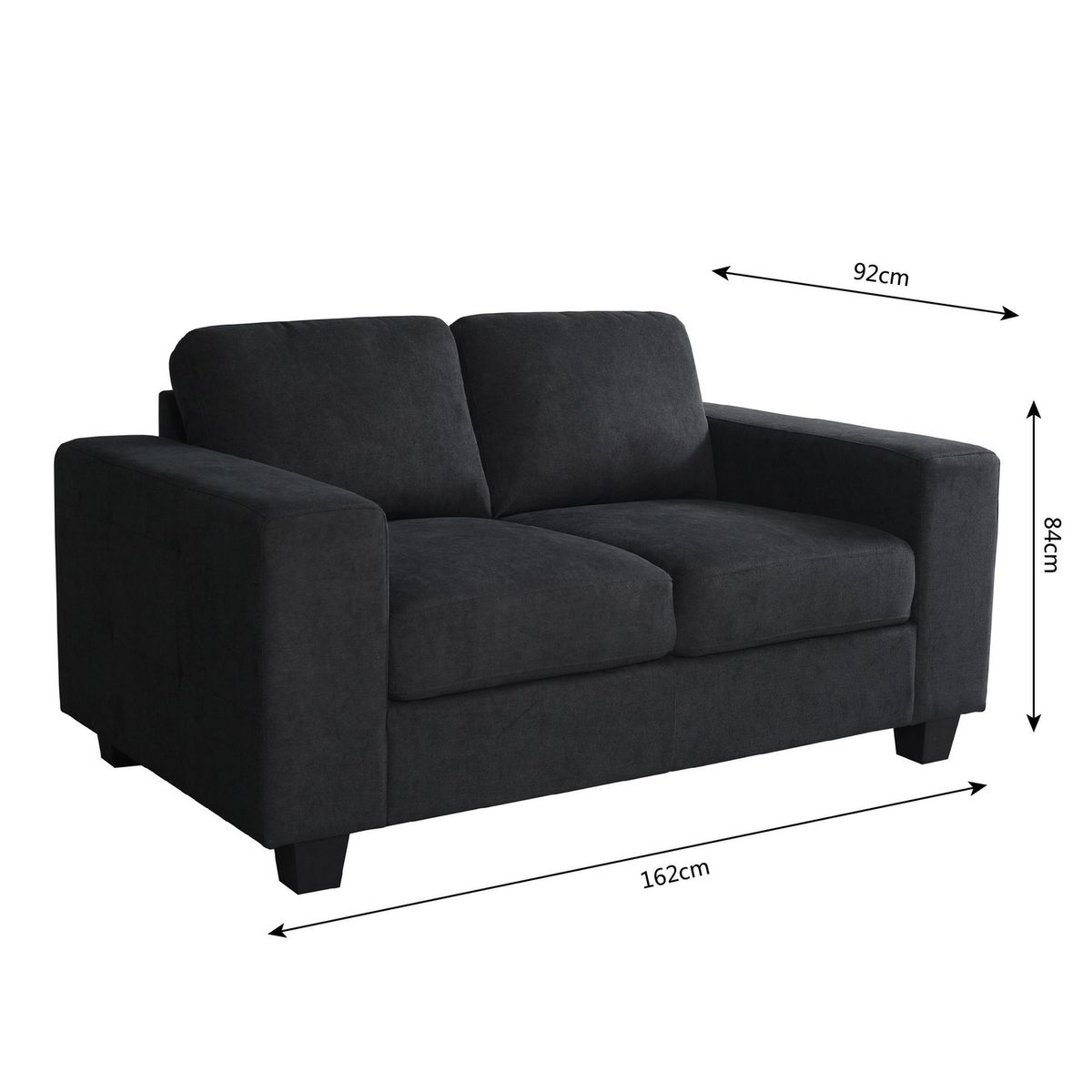 CIC - Sofá 2 cuerpos Tamesis 162x84x92 cm Gris