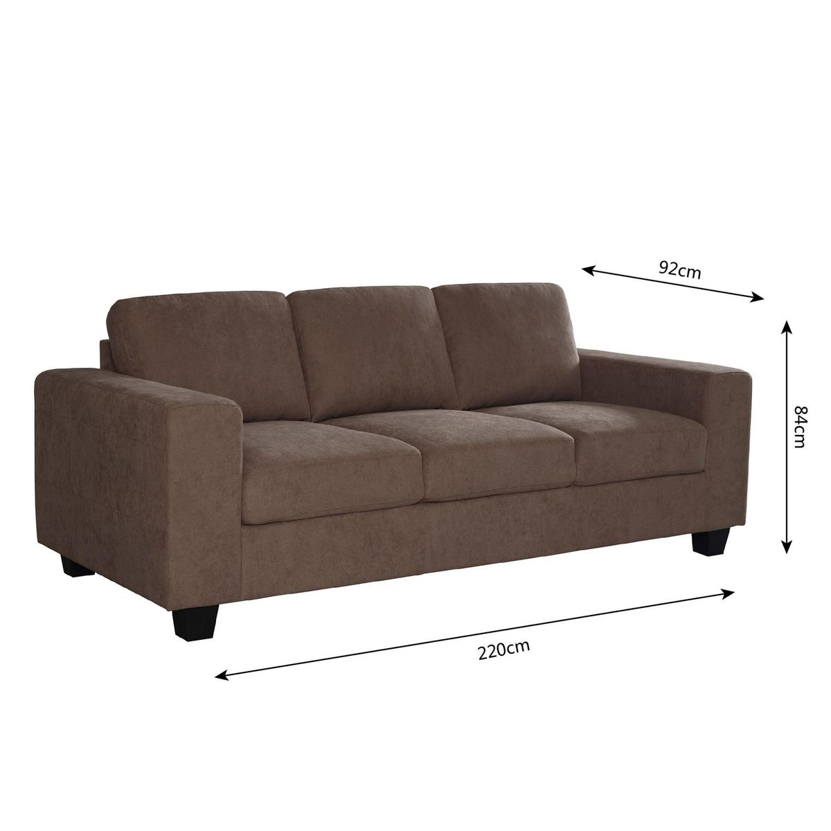 CIC - Sofá 3 cuerpos Tamesis 220x84x92 cm Taupe