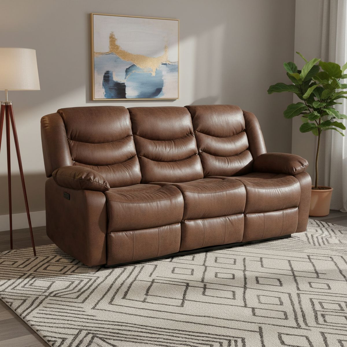 CIC - Sillón Reclinable 3 cuerpos Domingo 211x120x95 cm Beige